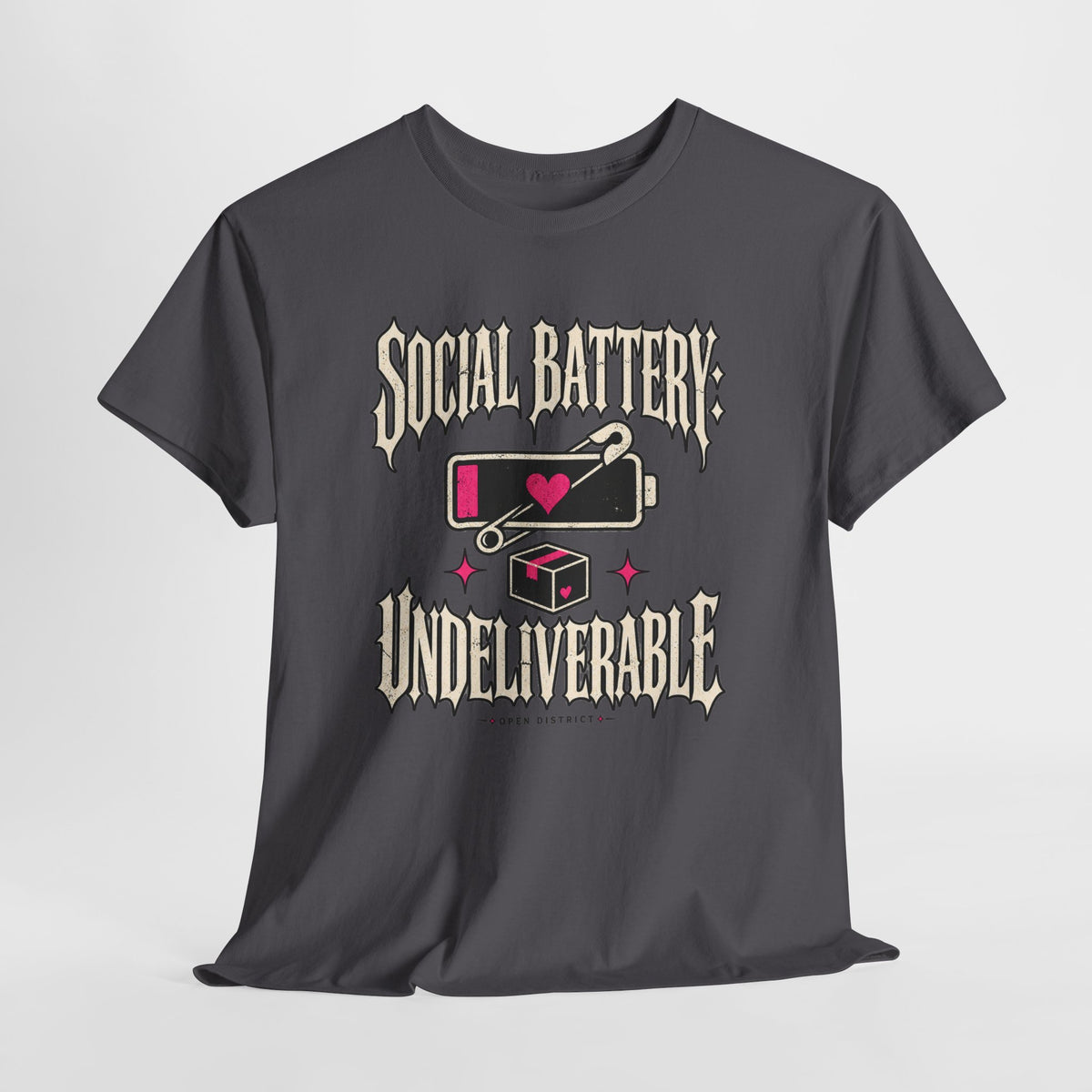 Social Battery Undeliverable T-Shirt — Low Energy Graphic Tee