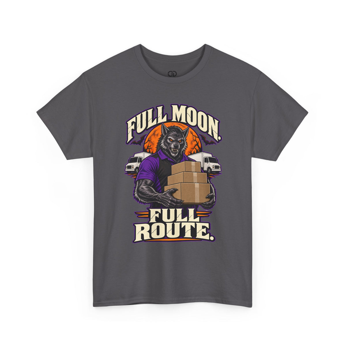 Full Moon Full Route Werewolf Delivery Driver Halloween Shirt | Funny Spooky Package Handler Tee | Courier Driver Halloween Gift