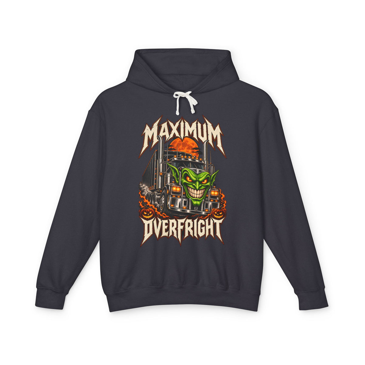 Maximum Overfright Halloween Truck Driver Hoodie | Spooky Semi Truck Sweatshirt | Freight Trucker Gift