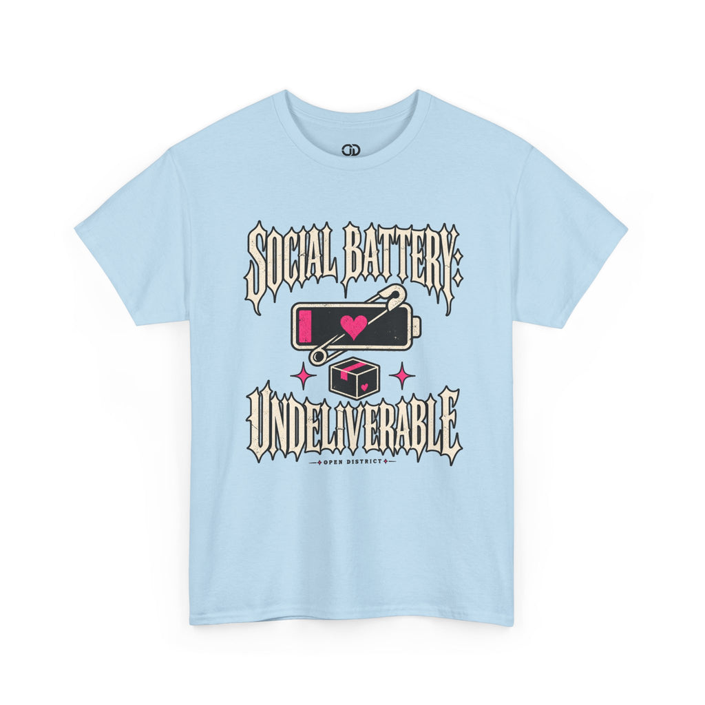 Social Battery Undeliverable T-Shirt — Low Energy Graphic Tee