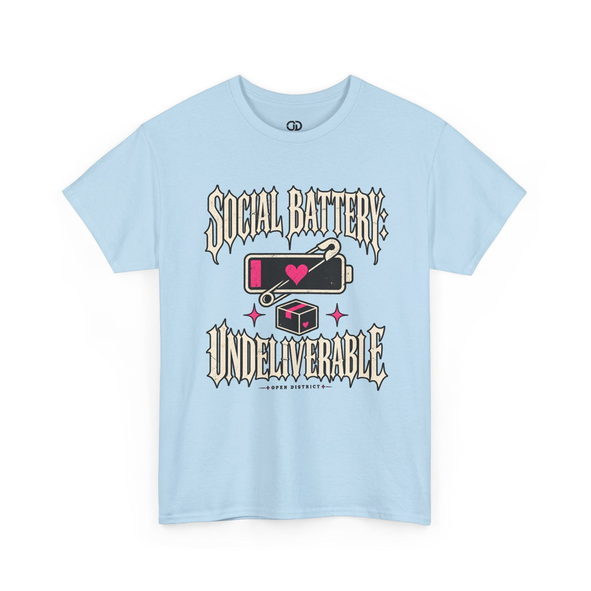Social Battery Undeliverable T-Shirt — Low Energy Graphic Tee