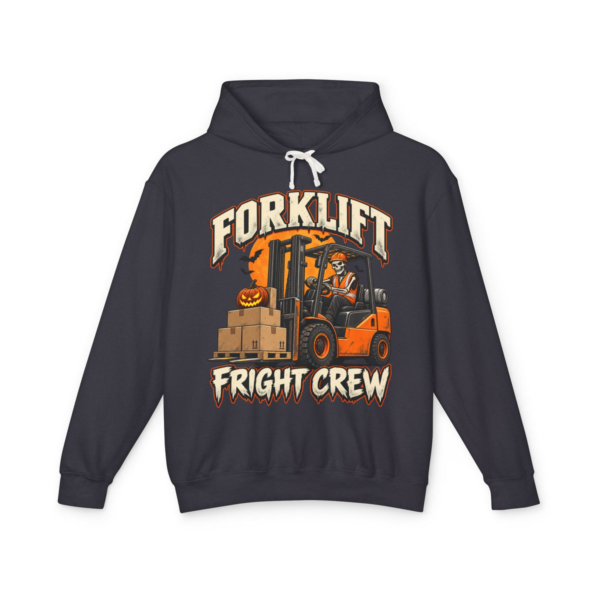 Forklift Fright Crew Halloween Hoodie | Forklift Operator & Warehouse Worker Sweatshirt | Spooky Work Crew Gift