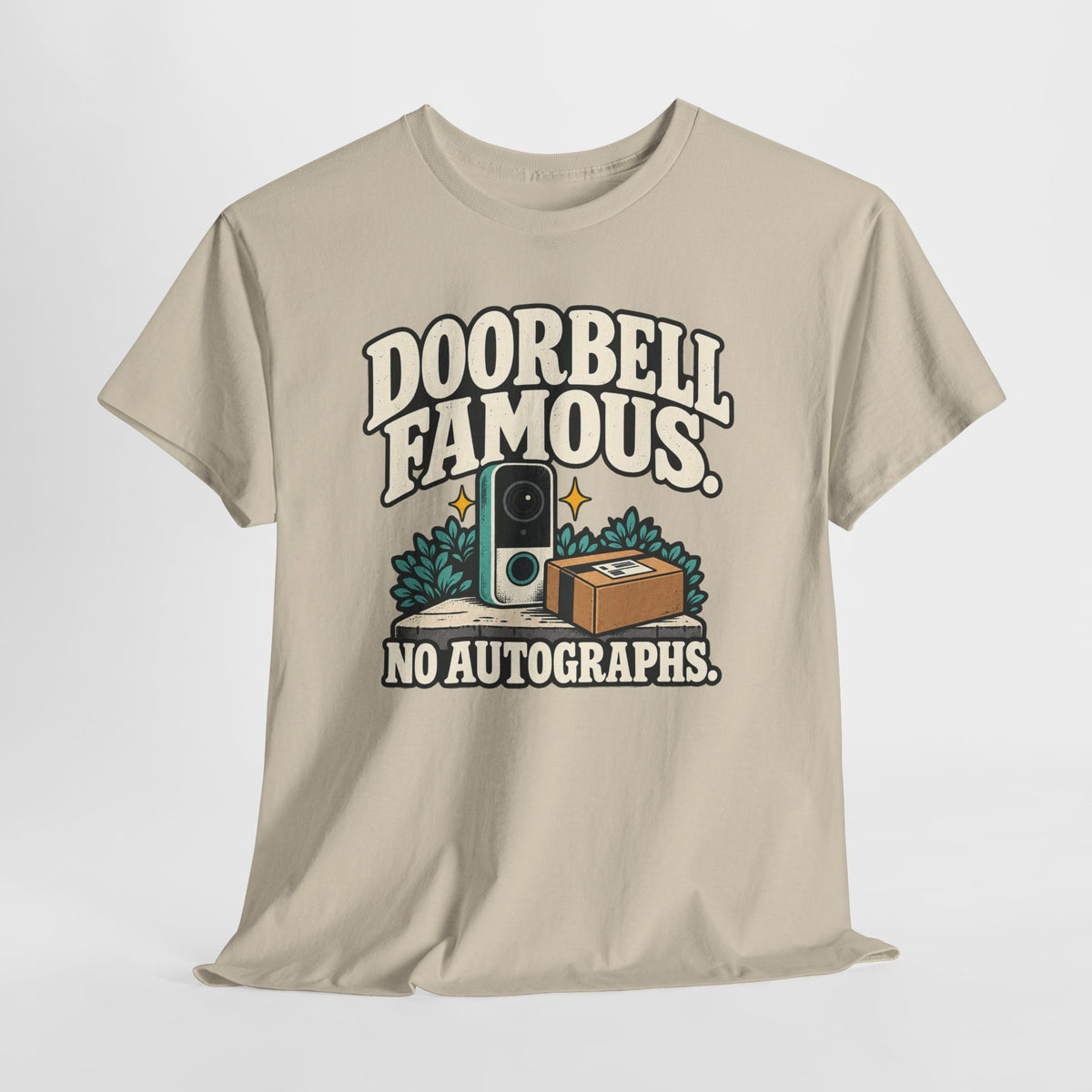 Doorbell Famous No Autographs Delivery Driver Shirt – Open District graphic T-shirt