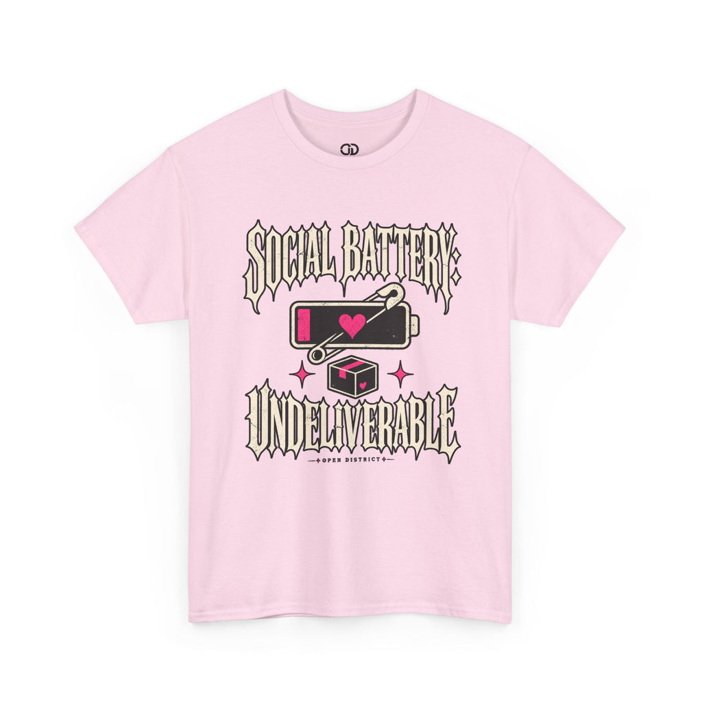 Social Battery Undeliverable T-Shirt — Low Energy Graphic Tee
