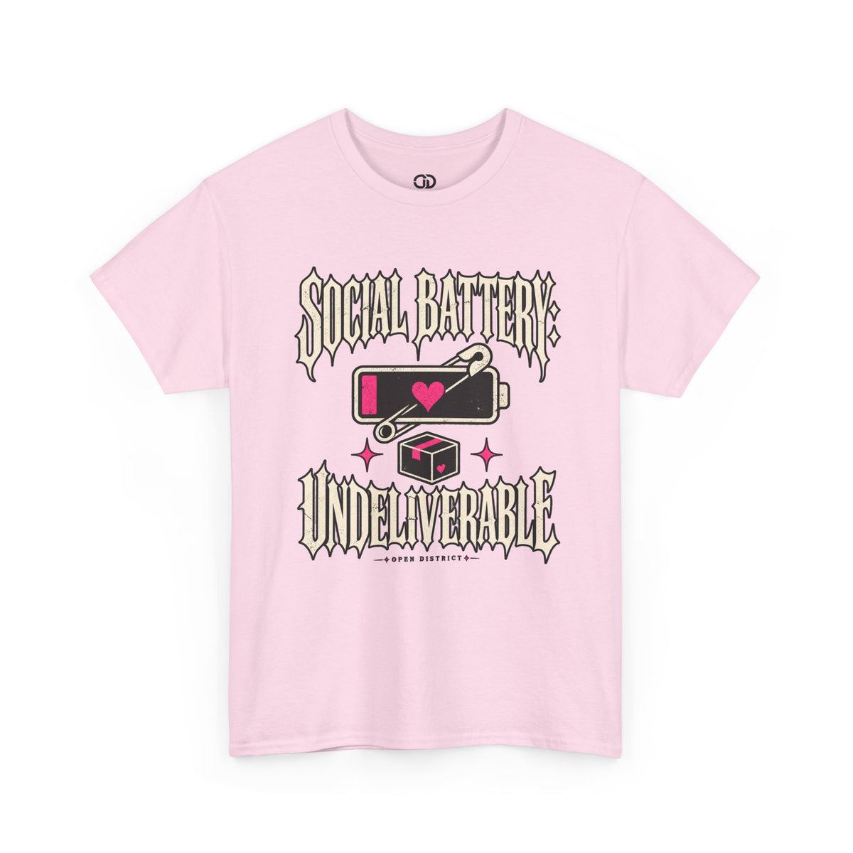 Social Battery Undeliverable T-Shirt — Low Energy Graphic Tee