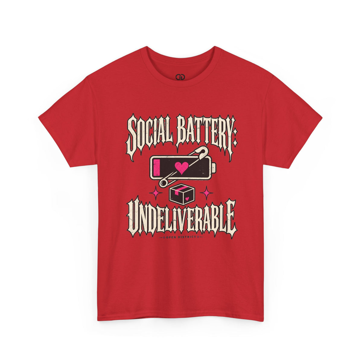 Social Battery Undeliverable T-Shirt — Low Energy Graphic Tee