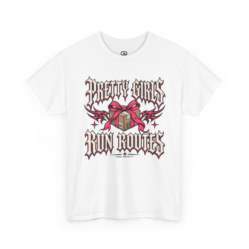 Pretty Girls Run Routes – Women’s Delivery Driver Shirt by Open District