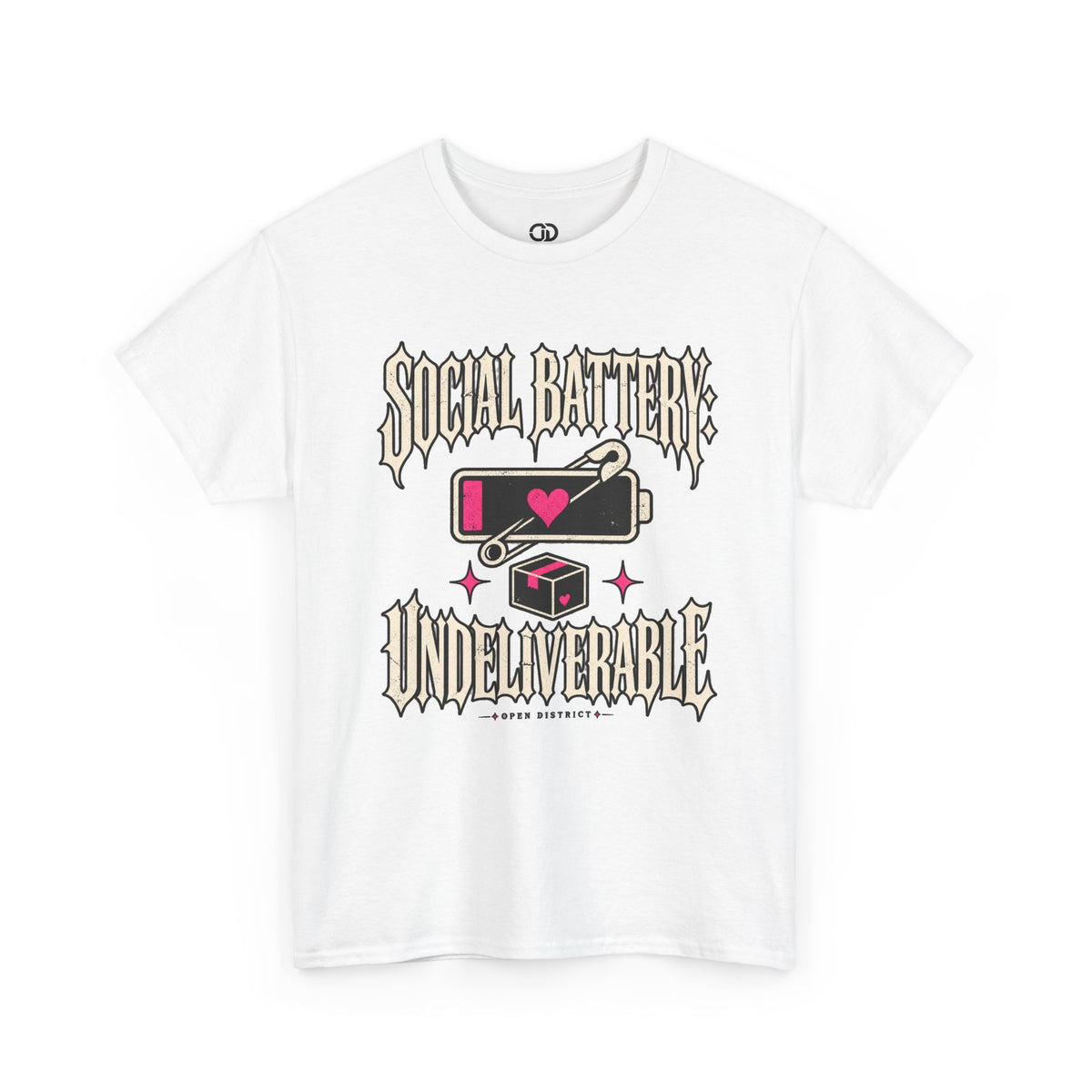 Social Battery Undeliverable T-Shirt — Low Energy Graphic Tee