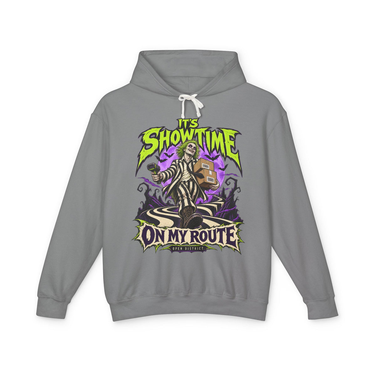 It’s Showtime on My Route – Beetlejuice-Inspired Hoodie