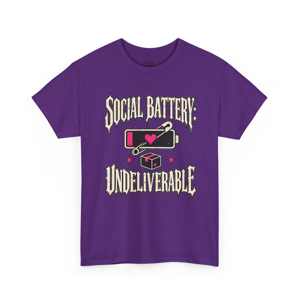 Social Battery Undeliverable T-Shirt — Low Energy Graphic Tee