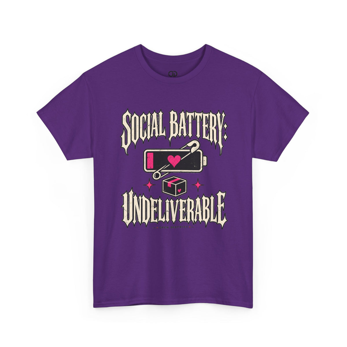 Social Battery Undeliverable T-Shirt — Low Energy Graphic Tee
