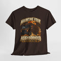 Haunting Your Neighborhood Halloween Delivery Driver Shirt – Spooky Truck Graphic Tee