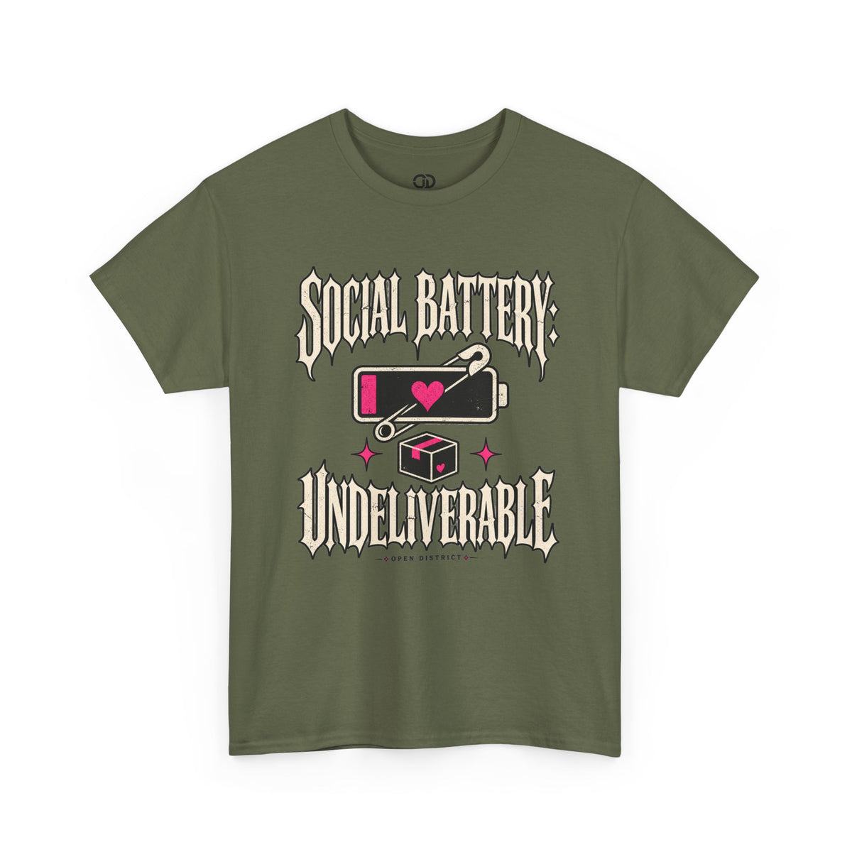 Social Battery Undeliverable T-Shirt — Low Energy Graphic Tee