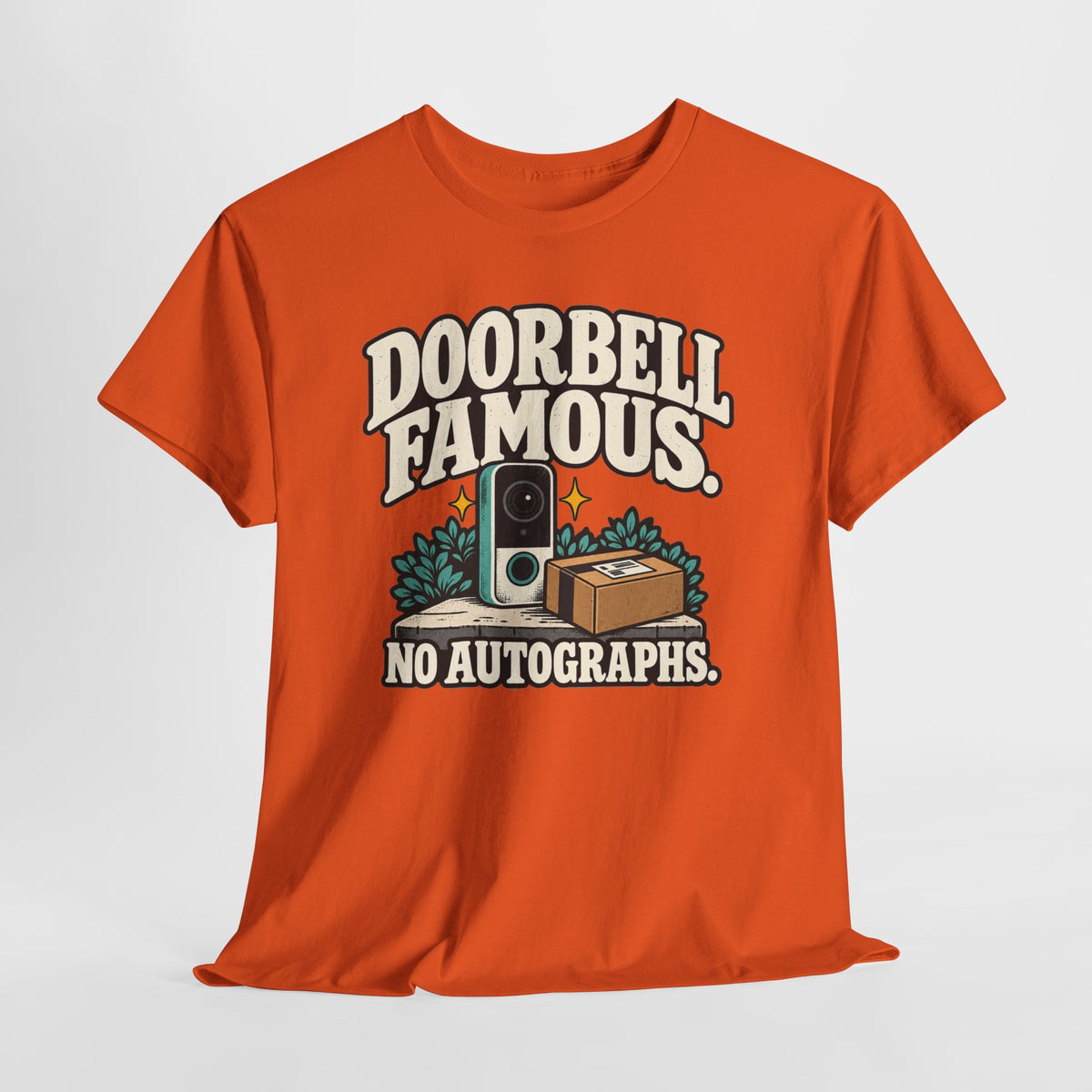 Doorbell Famous No Autographs Delivery Driver Shirt – Open District graphic T-shirt