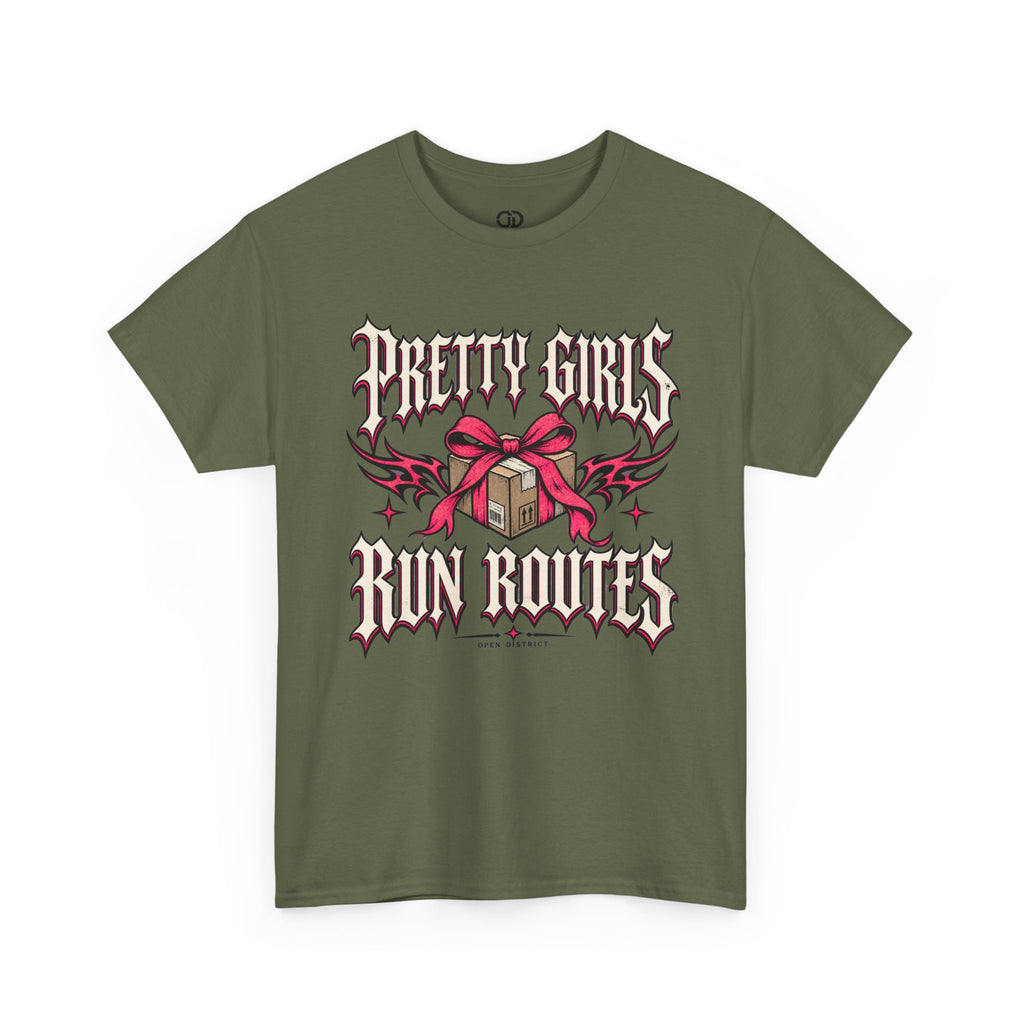 Pretty Girls Run Routes – Women’s Delivery Driver Shirt by Open District