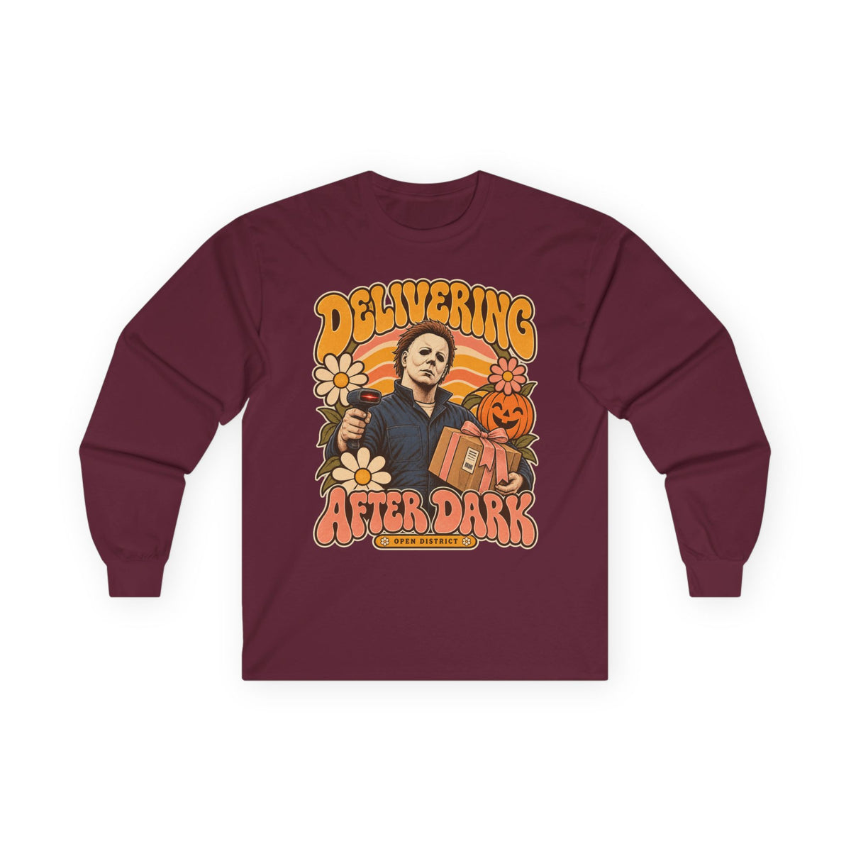 Delivering After Dark – Halloween Delivery Driver Long Sleeve Shirt