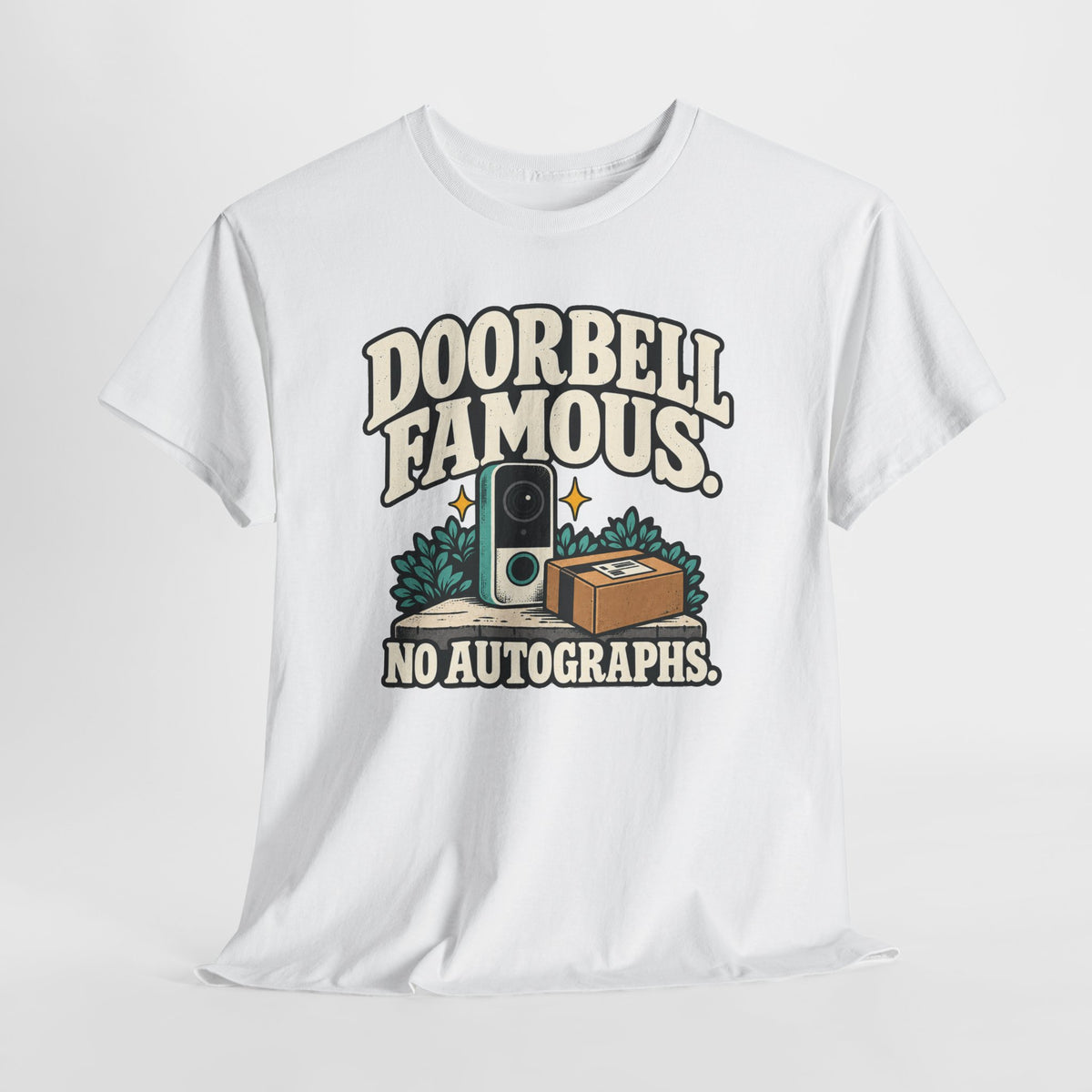 Doorbell Famous No Autographs Delivery Driver Shirt – Open District graphic T-shirt