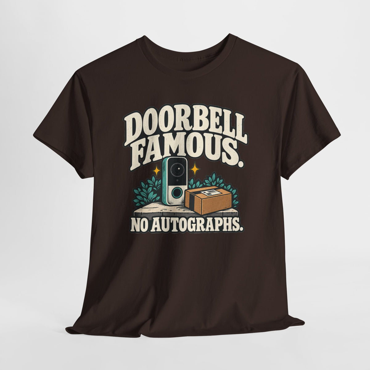 Doorbell Famous No Autographs Delivery Driver Shirt – Open District graphic T-shirt