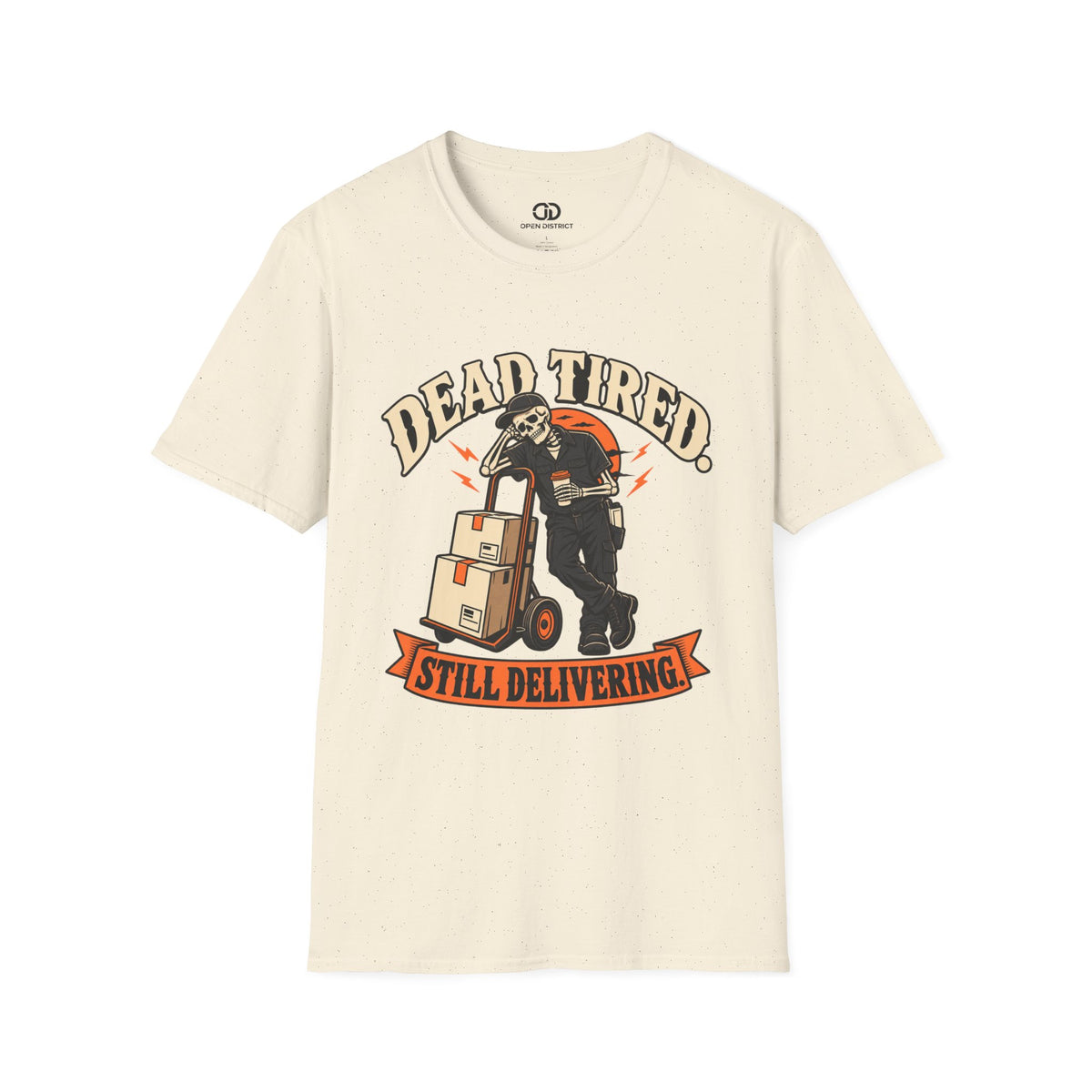 Dead Tired Still Delivering Shirt, Funny Halloween Delivery Driver Tee, Mail Carrier Gift, Spooky Postal Worker T-Shirt