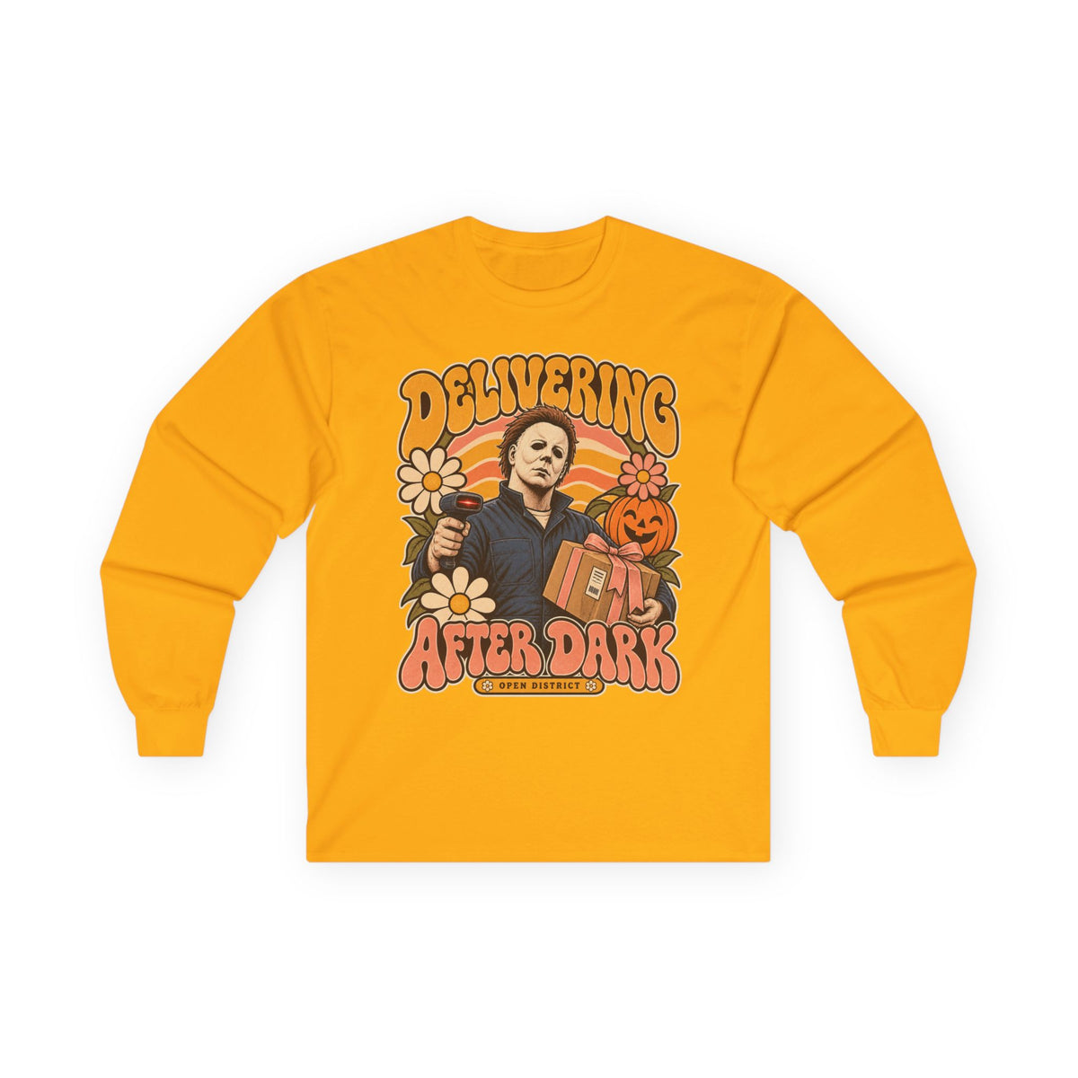 Delivering After Dark – Halloween Delivery Driver Long Sleeve Shirt