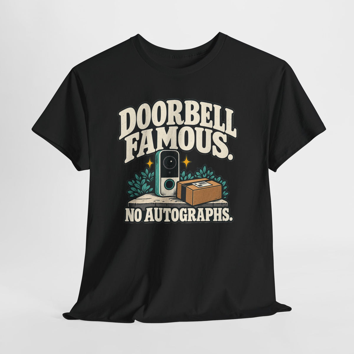 Doorbell Famous No Autographs Delivery Driver Shirt – Open District graphic T-shirt