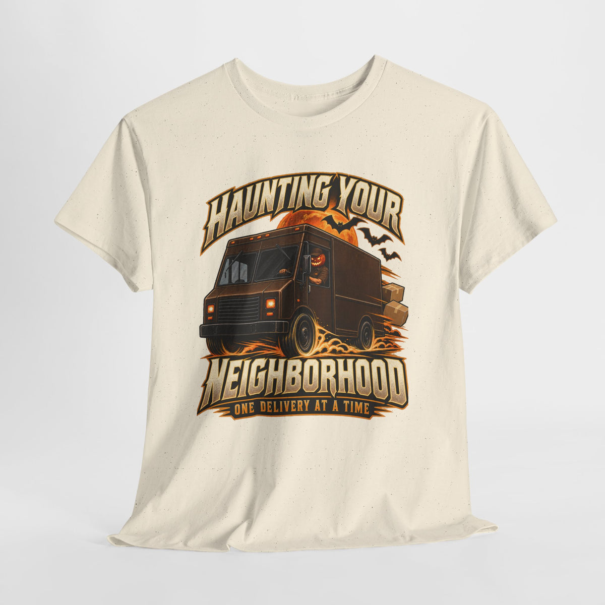 Haunting Your Neighborhood Halloween Delivery Driver Shirt – Spooky Truck Graphic Tee