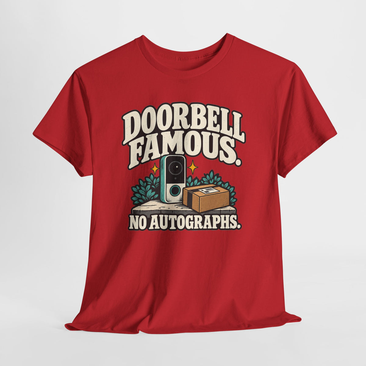 Doorbell Famous No Autographs Delivery Driver Shirt – Open District graphic T-shirt