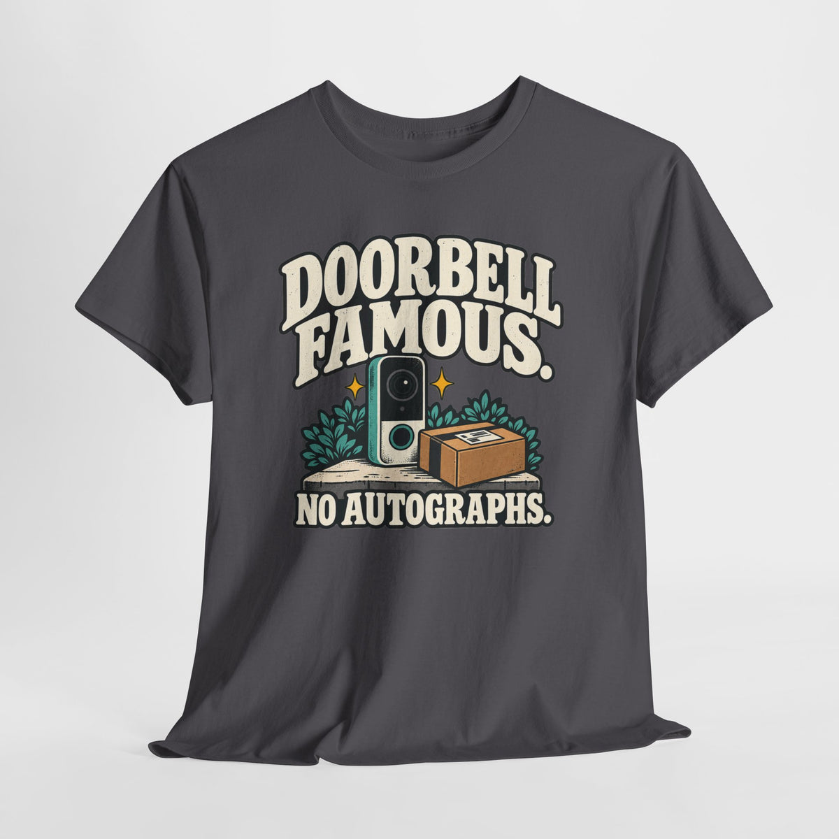 Doorbell Famous No Autographs Delivery Driver Shirt – Open District graphic T-shirt