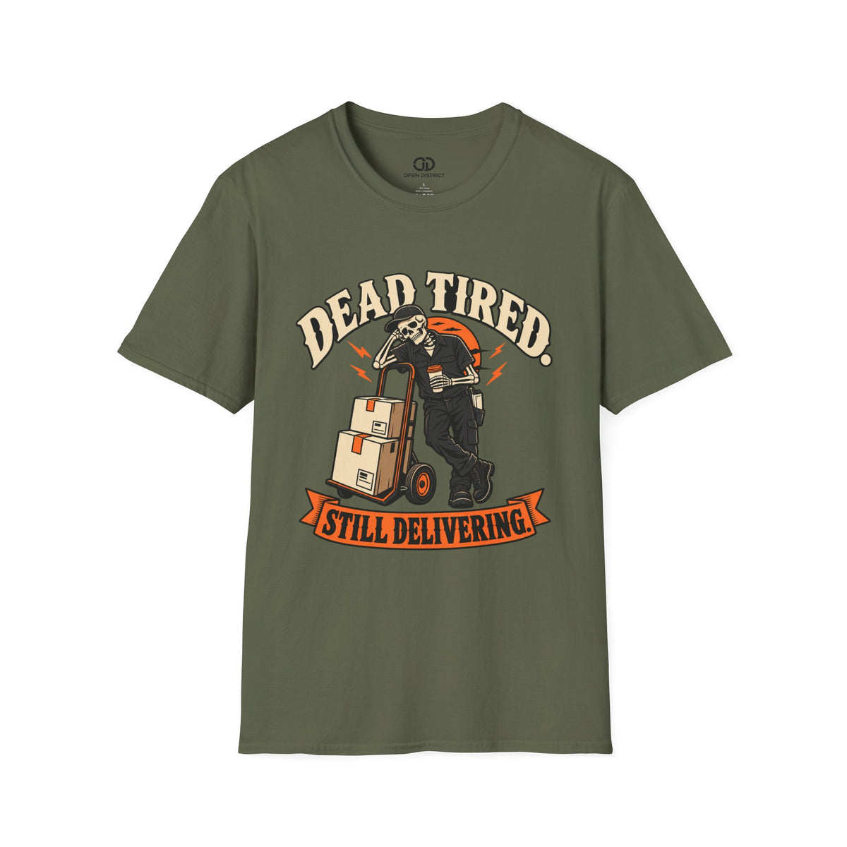 Dead Tired Still Delivering Shirt, Funny Halloween Delivery Driver Tee, Mail Carrier Gift, Spooky Postal Worker T-Shirt