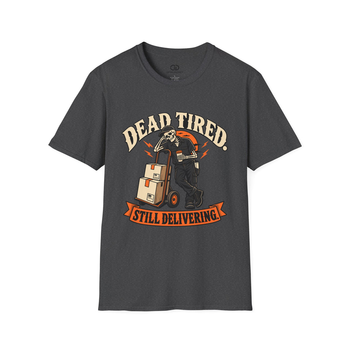Dead Tired Still Delivering Shirt, Funny Halloween Delivery Driver Tee, Mail Carrier Gift, Spooky Postal Worker T-Shirt