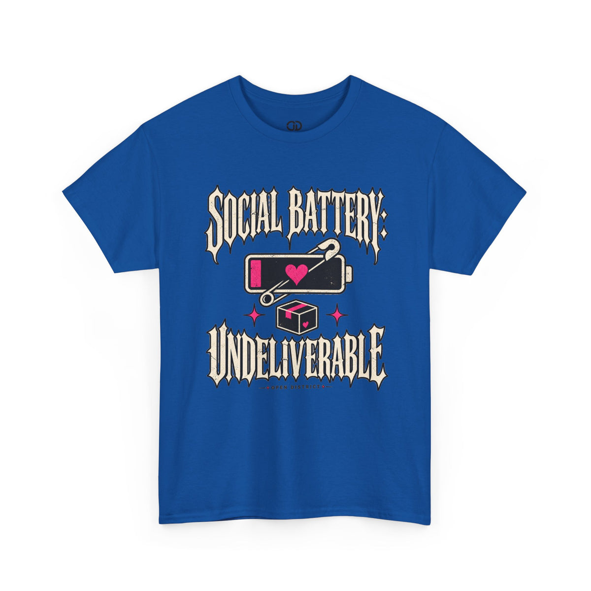 Social Battery Undeliverable T-Shirt — Low Energy Graphic Tee