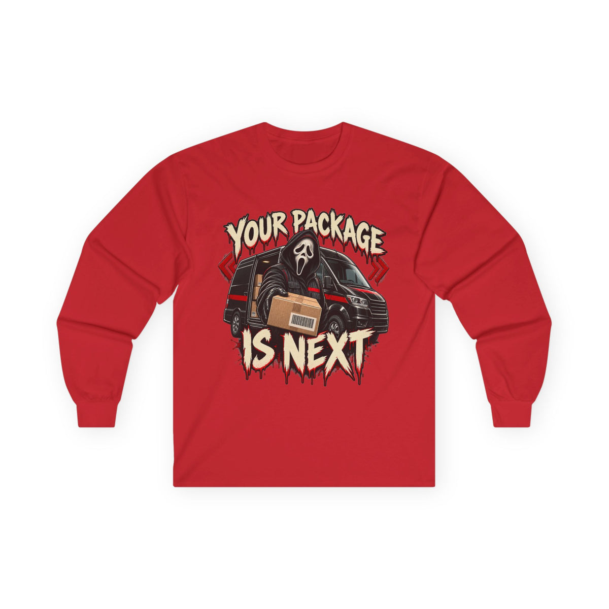 Your Package Is Next Halloween Long Sleeve Shirt | Spooky Delivery Driver & Warehouse Worker Tee