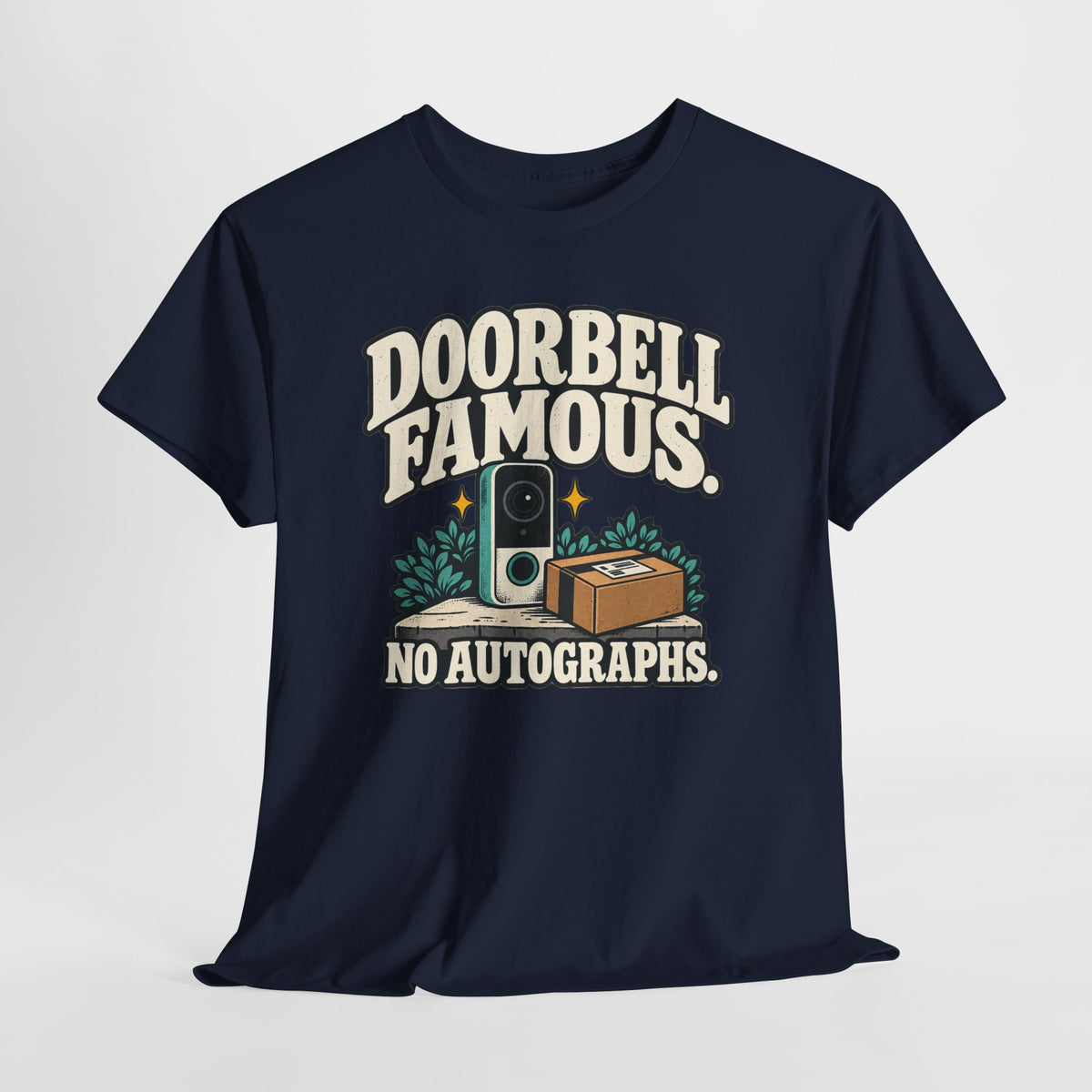 Doorbell Famous No Autographs Delivery Driver Shirt – Open District graphic T-shirt