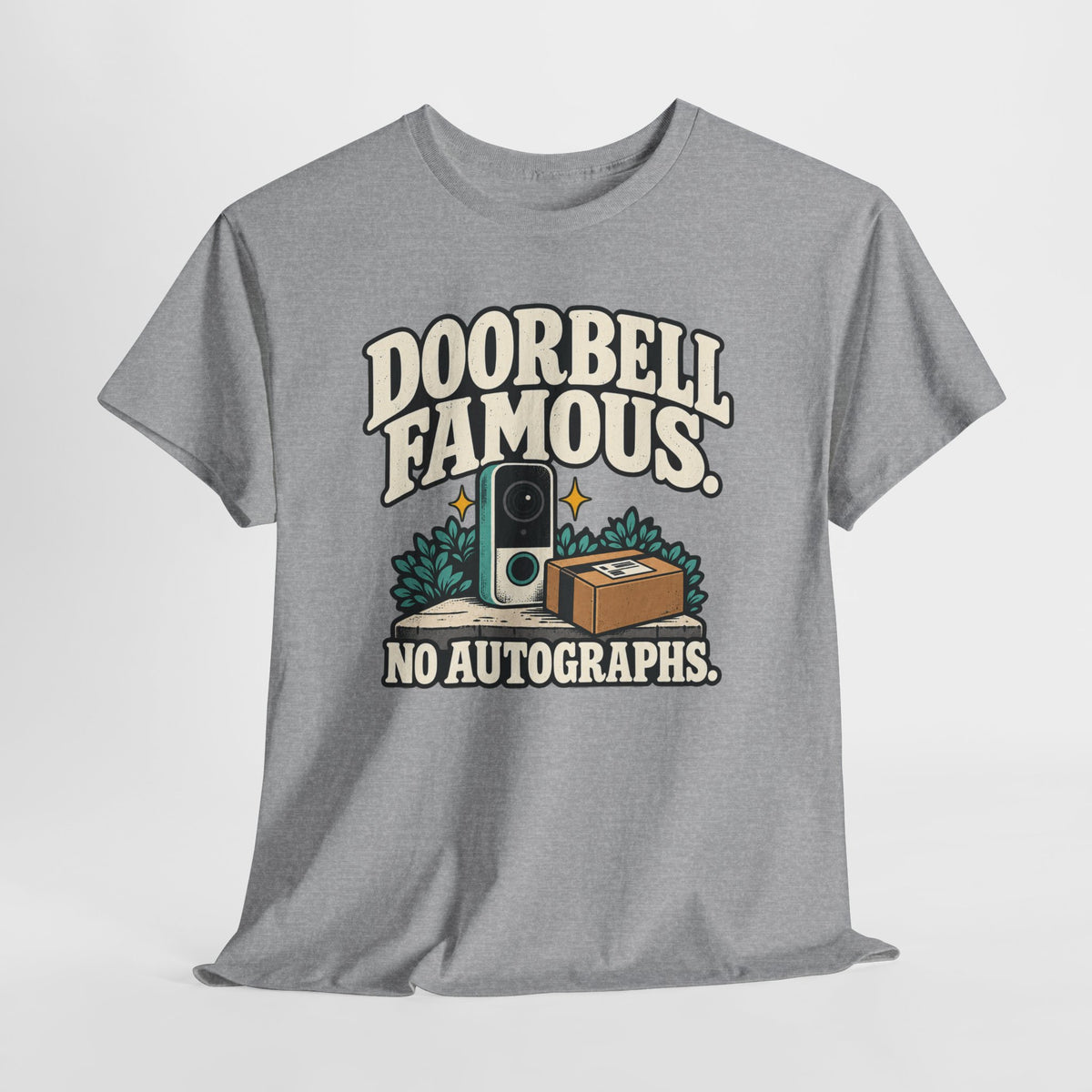 Doorbell Famous No Autographs Delivery Driver Shirt – Open District graphic T-shirt