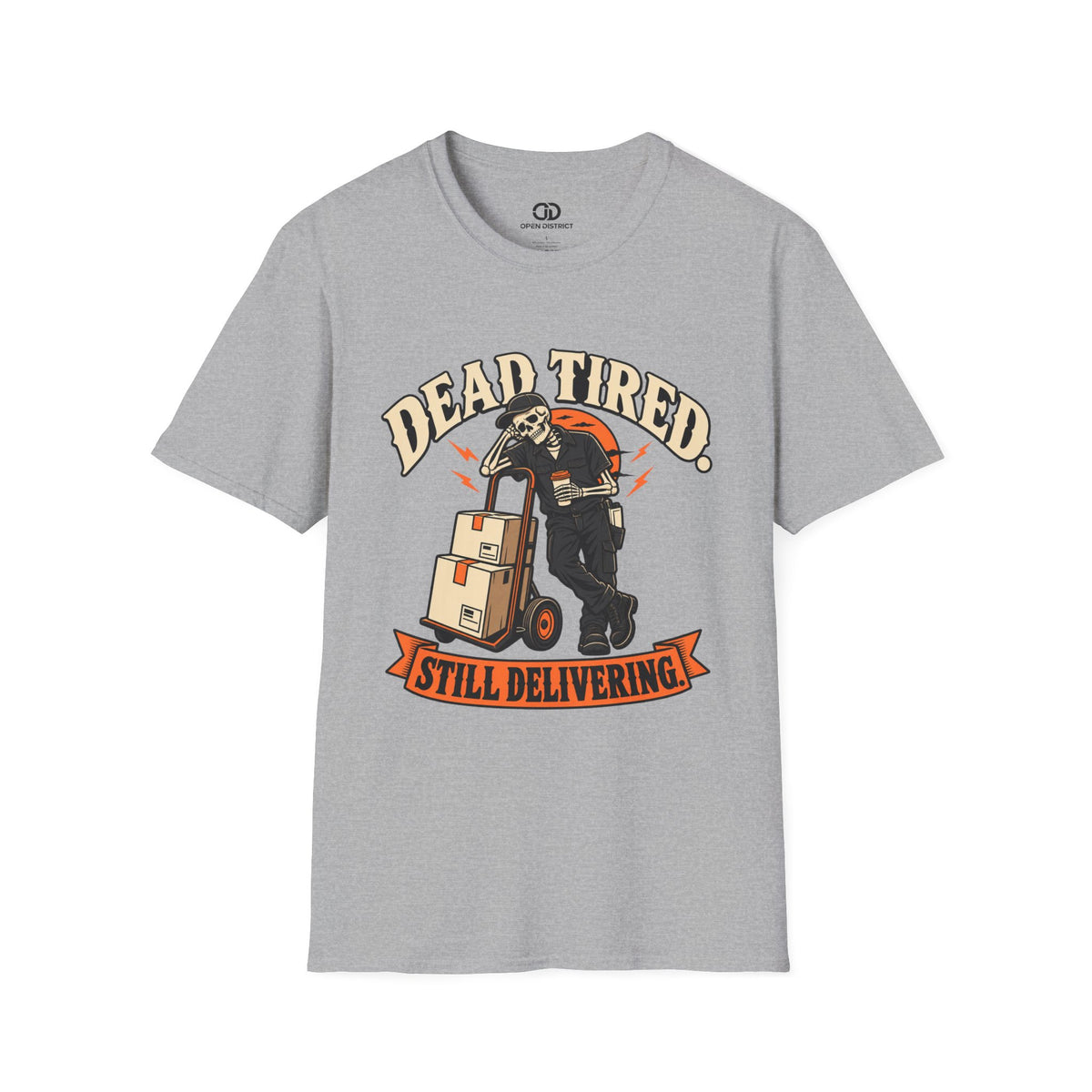Dead Tired Still Delivering Shirt, Funny Halloween Delivery Driver Tee, Mail Carrier Gift, Spooky Postal Worker T-Shirt