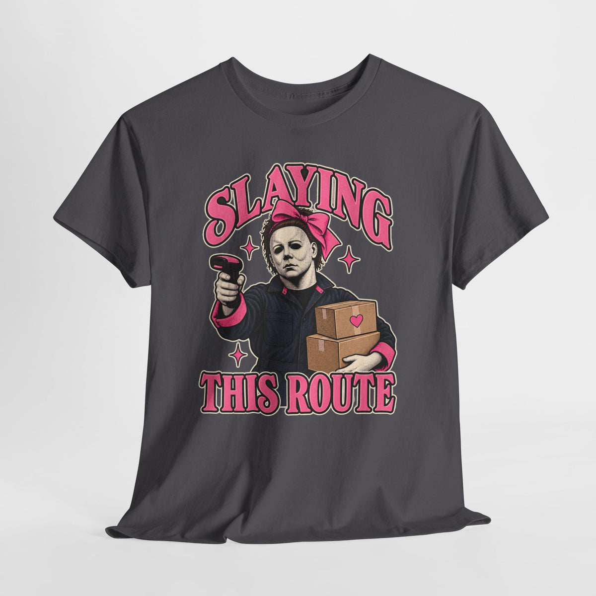 T-Shirt — "Slaying This Route" Delivery Driver Horror Funny Tee