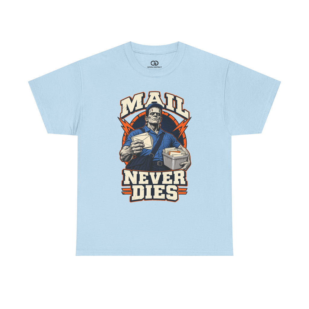 Mail Never Dies Tee | Vintage Mail Carrier Illustration, Postal Worker Shirt