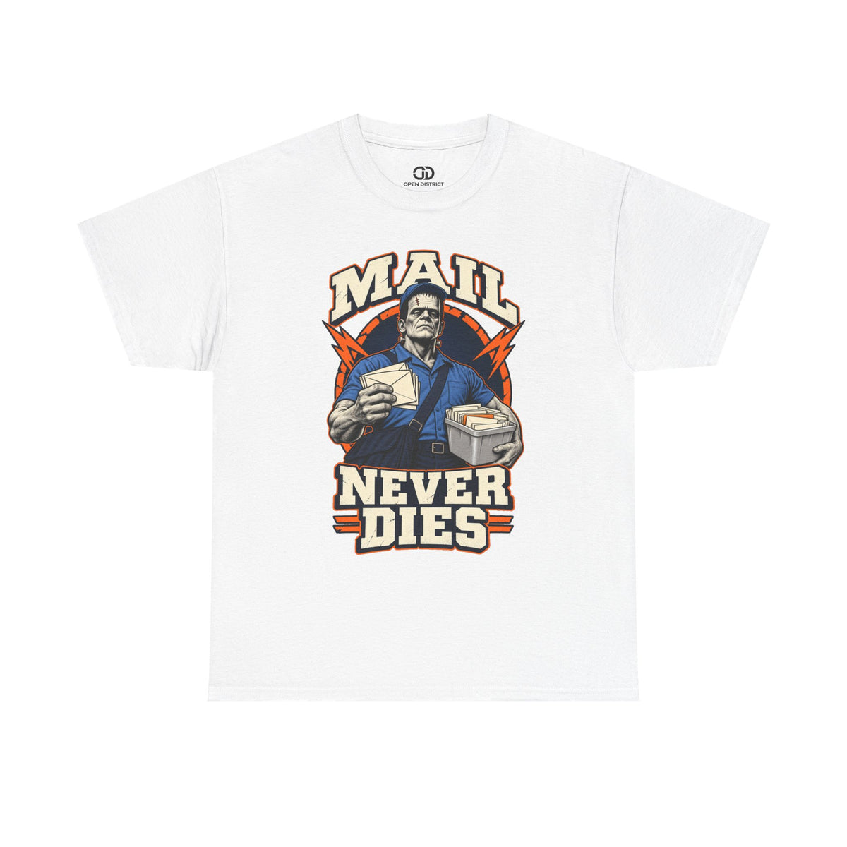 Mail Never Dies Tee | Vintage Mail Carrier Illustration, Postal Worker Shirt