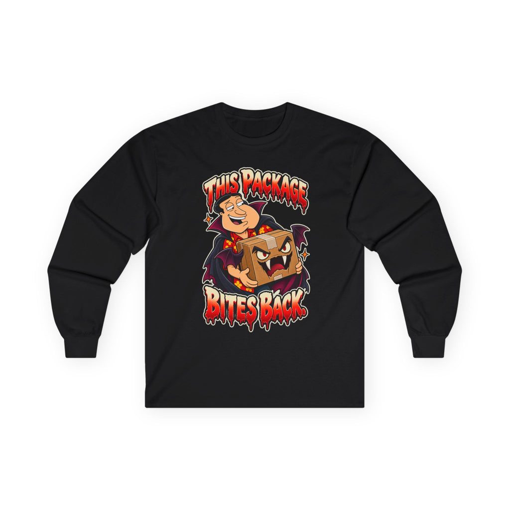 This Package Bites Back Halloween Long Sleeve Shirt | Delivery Driver & Warehouse Worker Spooky Work Tee