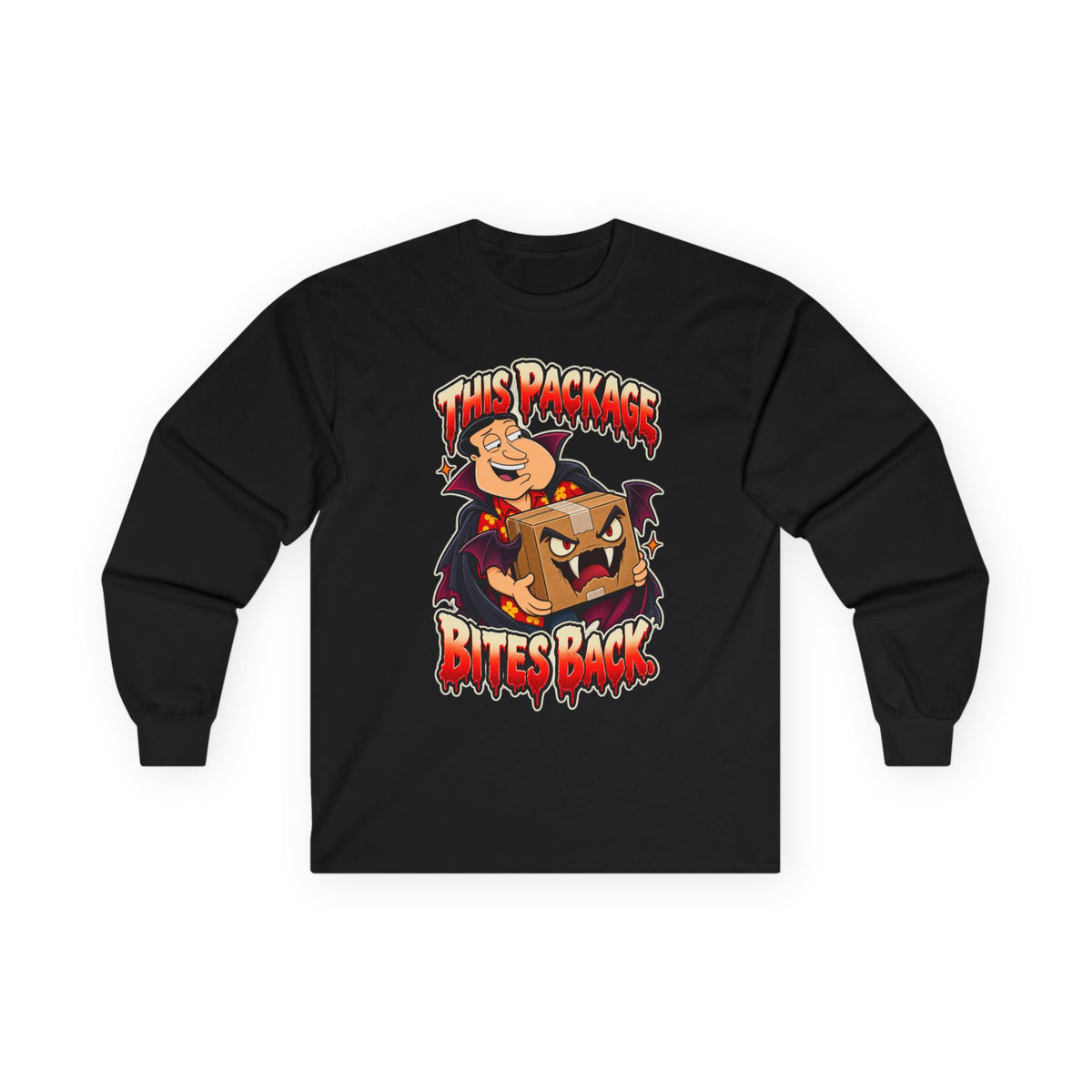 This Package Bites Back Halloween Long Sleeve Shirt | Delivery Driver & Warehouse Worker Spooky Work Tee