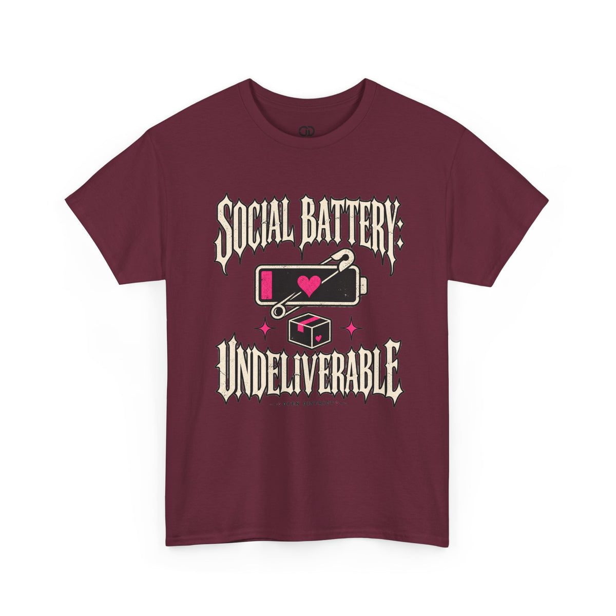 Social Battery Undeliverable T-Shirt — Low Energy Graphic Tee