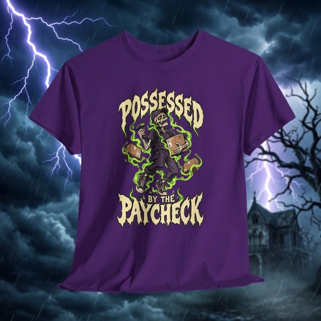 Possessed by the Paycheck – Funny Delivery Driver Shirt by Open District